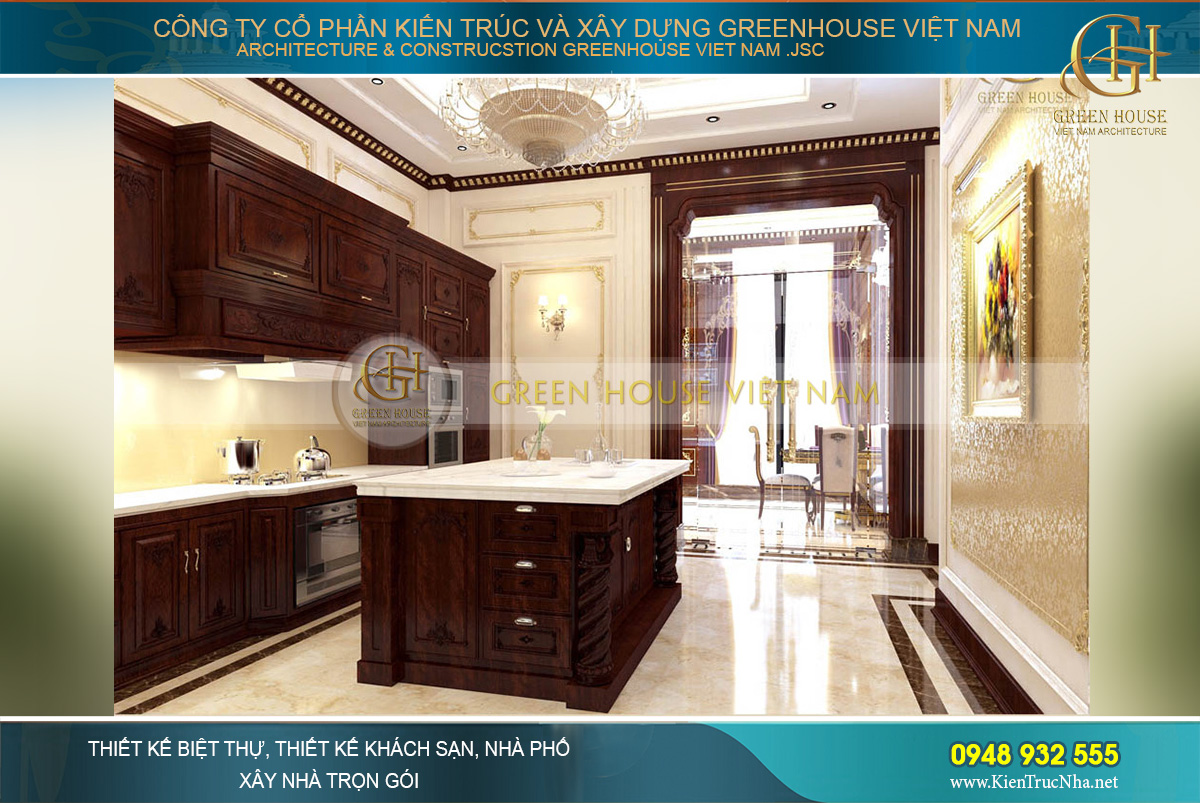 Phòng ăn được thiết kế kín đáo và ngăn cách bằng hệ thống cửa kính cách âm