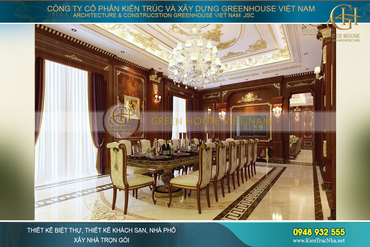 Phong cách thiết kế nội thất tân cổ điển cầu kỳ, hoa mỹ và đẹp hoàn hảo