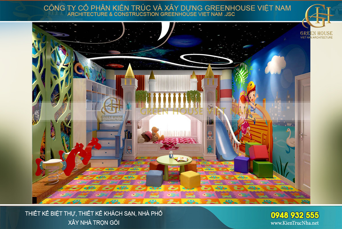 Thiết kế phòng trò chơi dành cho trẻ em trong biệt thự tân cổ điển tại Bắc Giang