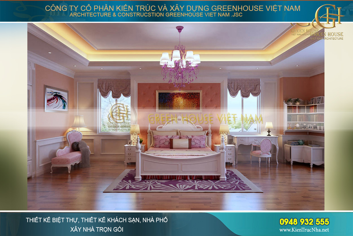 Phong cách thiết kế nội thất tân cổ điển trở lại trong phòng ngủ con gái