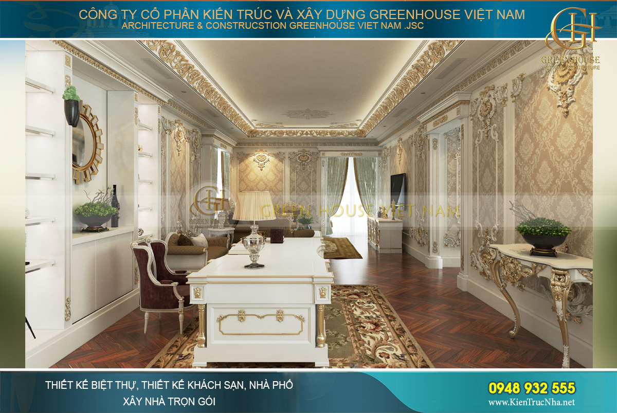 Thiết kế đúng chuẩn phòng hoàng gia 5 sao đcẳng cấp châu Âu