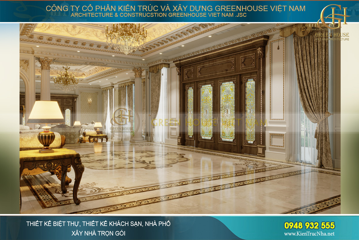 Đại sảnh rộng rãi với diện tích tới 67m2