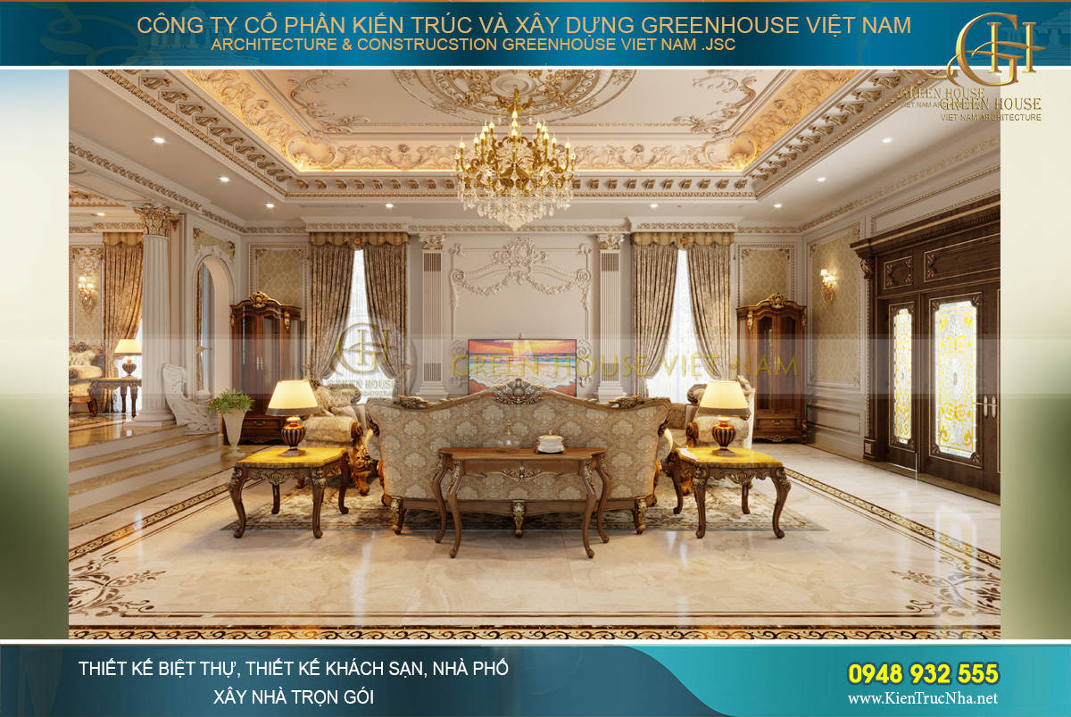 Hệ thống đồ nội thất trong phòng khách không nhiều, nhưng đẳng cấp và đều tạo được điểm nhấn không thể bỏ lỡ