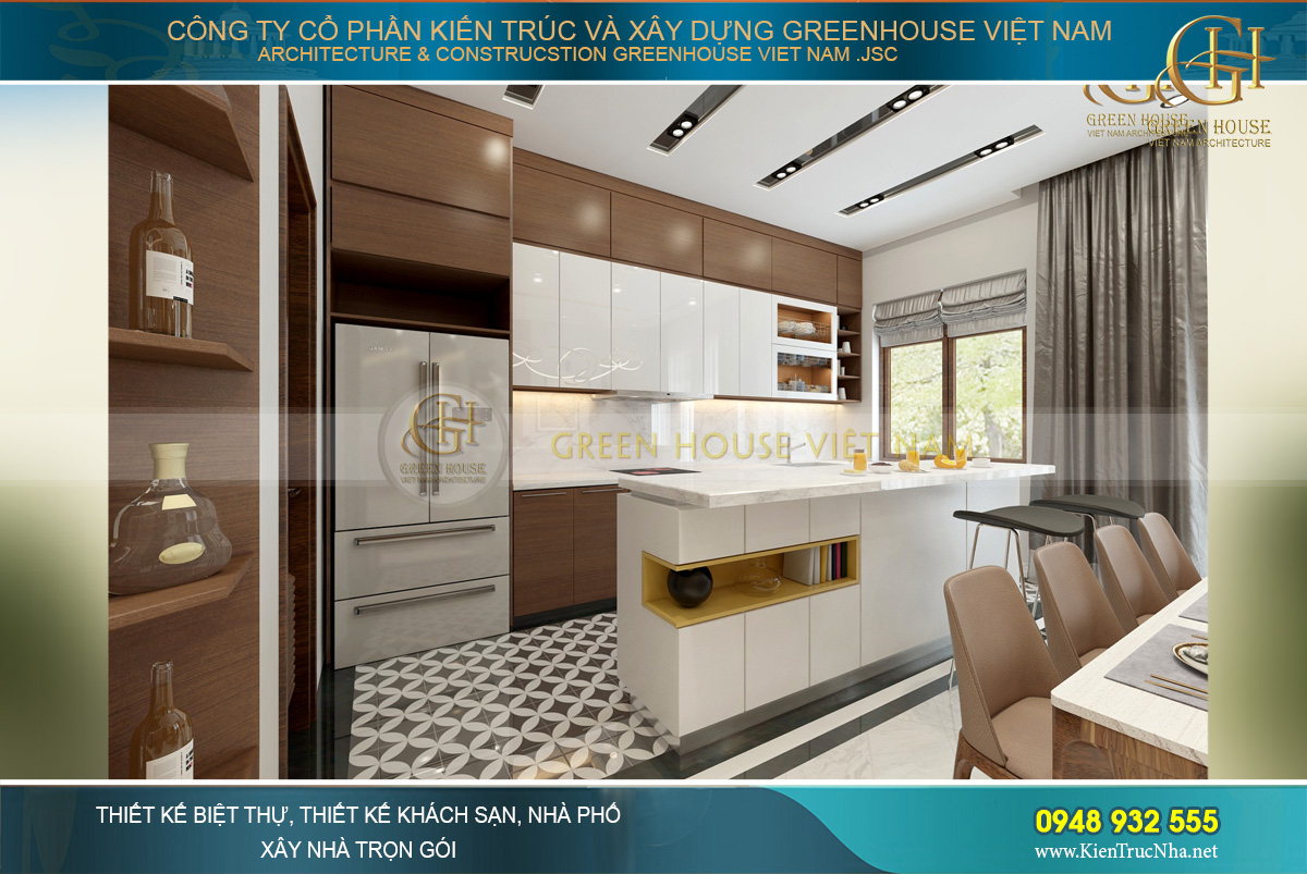 Tông màu trắng được sử dụng chủ đạo trong không gian này