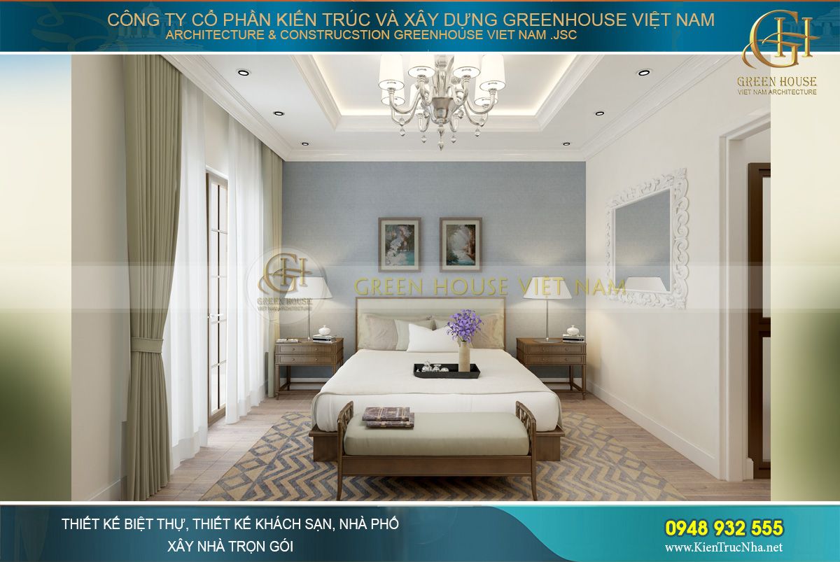 Thiết kế nội thất phòng ngủ mang vẻ đẹp hoài cổ