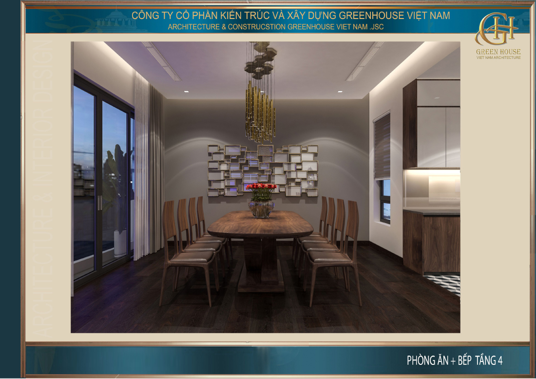 Thiết kế phòng ăn sang trọng của nhà phố tân cổ điển 5 tầng tại Hà Nội