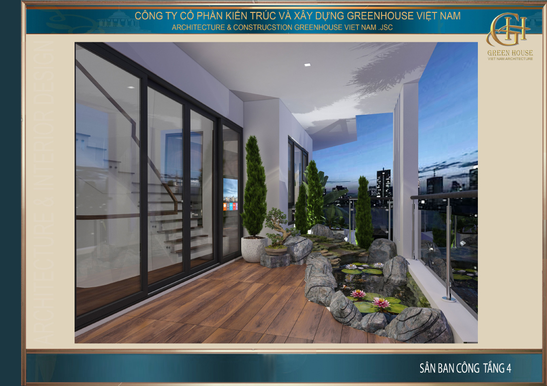 Sân ban công tầng 4