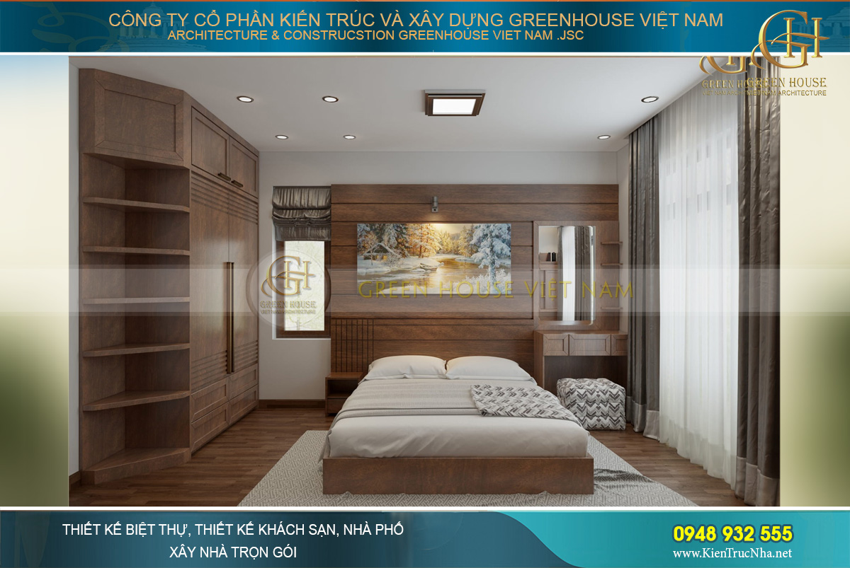 Phòng ngủ thiết kế cho ông bà với vẻ đẹp nền nã, giản đơn