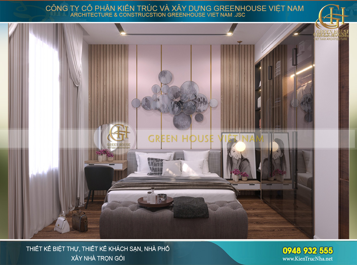 Thiết kế nội thất phòng ngủ tầng 2 với vẻ đẹp hiện đại, thời thượng của tầng lớp quý tộc