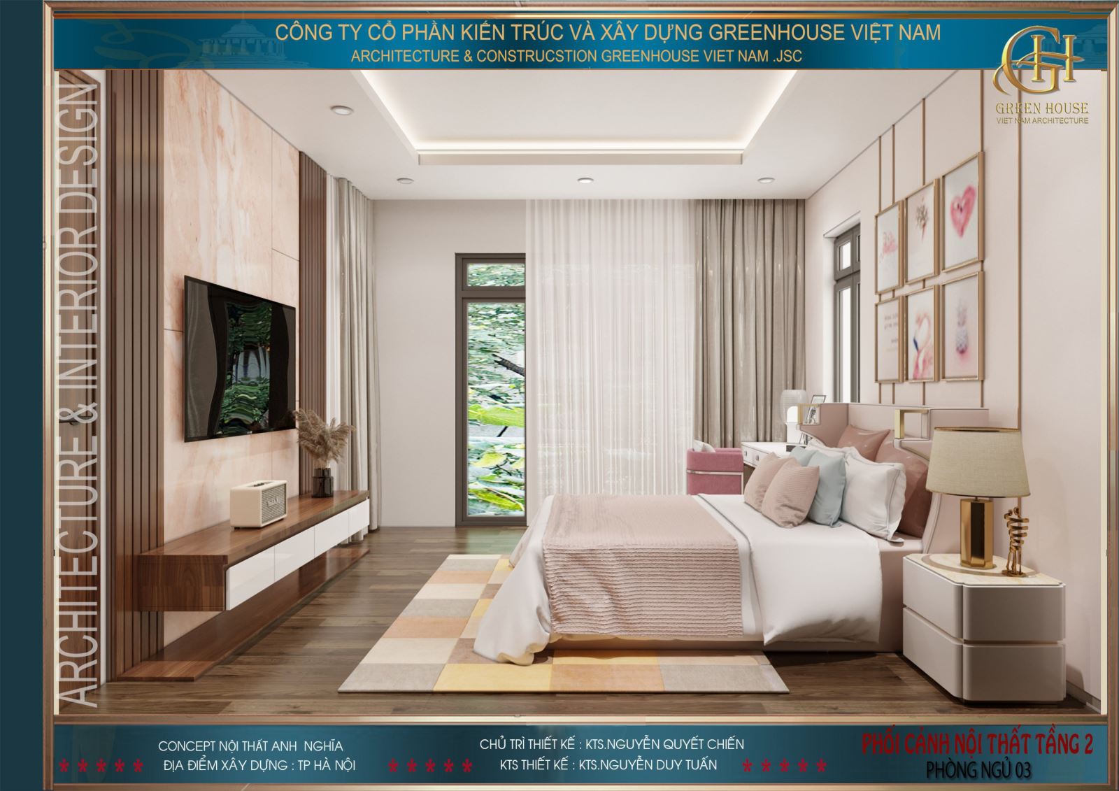 Phòng ngủ được thiết kế đầy đủ nội thất cần thiết