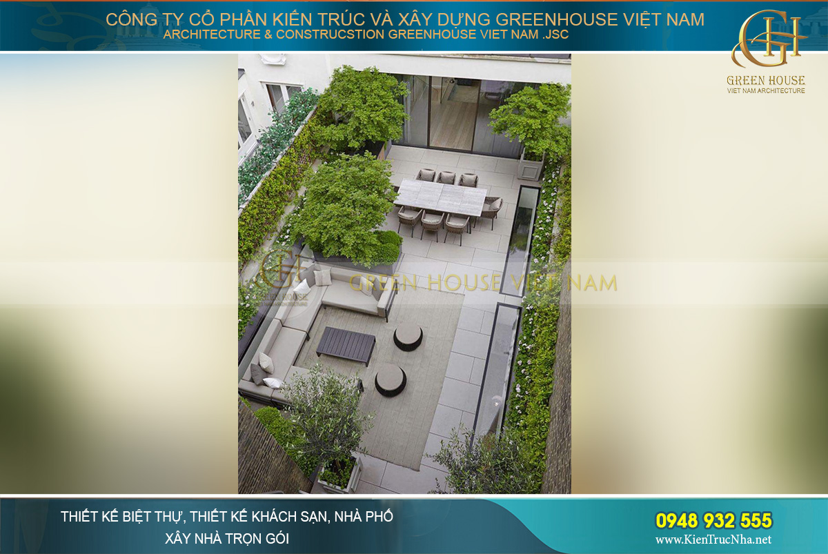 Thiết kế không gian nghỉ dưỡng cho gia đình ở giữa không gian sân vườn