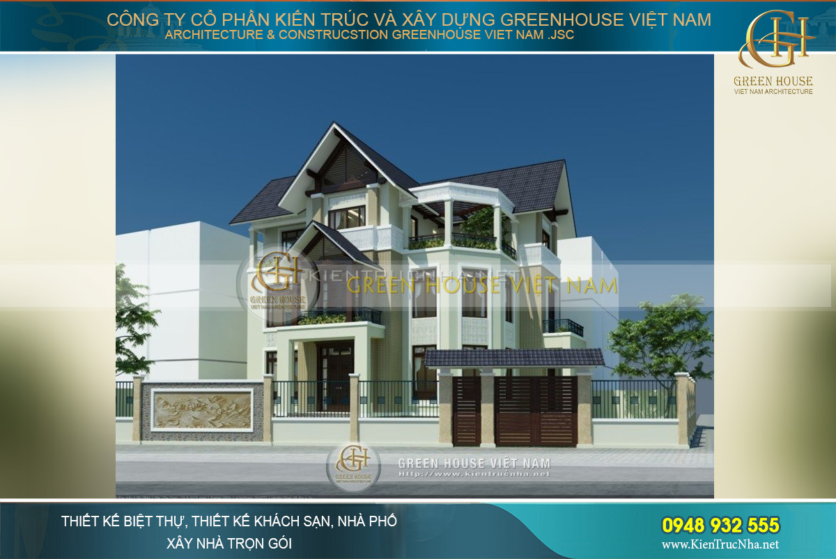 Thiết kế biệt thự 3 tầng hiện đại với kiến trúc độc đáo, thu hút mọi ánh nhìn tại Hải Dương