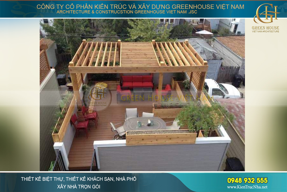 Thiết kế sân vườn nhỏ trên sân thượng là lựa chọn vô cùng mới mẻ dành cho nhà phố