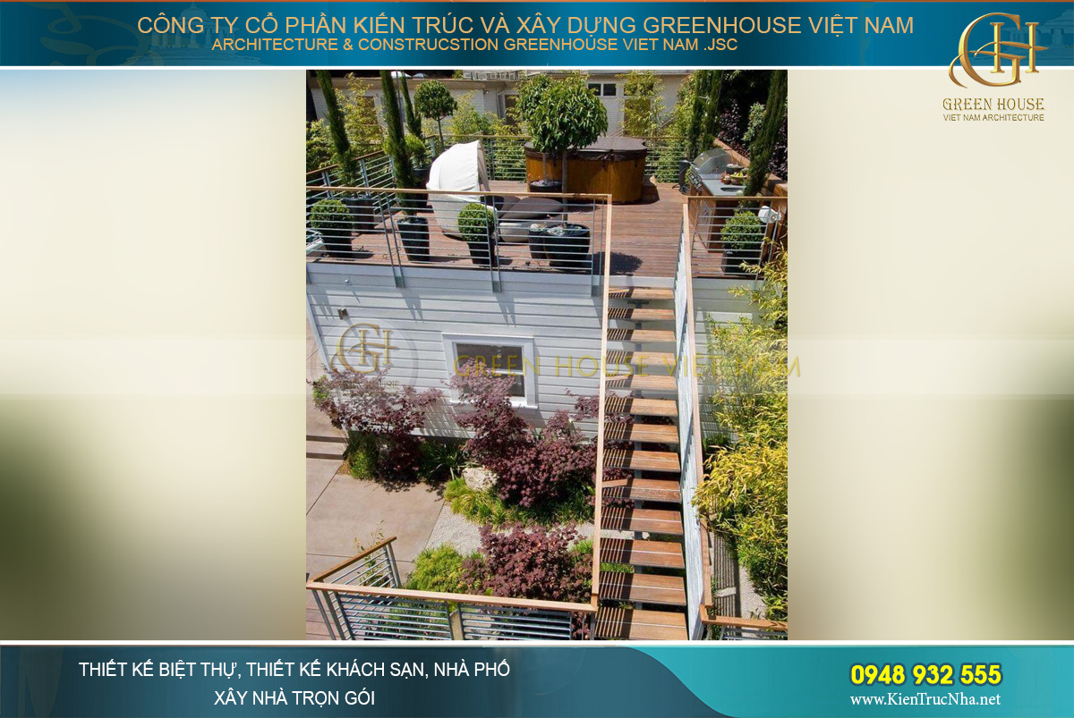 Không gian tiểu cảnh sân vườn kết hợp với khu vực vui chơi ngoài trời