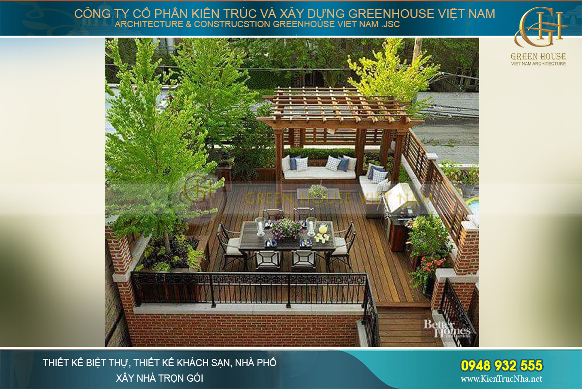 Mẫu tiểu cảnh sân vườn đẹp không thể thiếu cây xanh