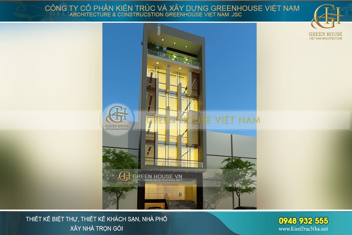 Kiến trúc sang trọng và bề thế của tòa nhà văn phòng 7 tầng