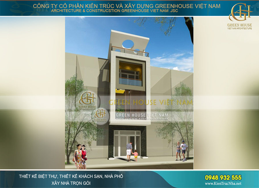 Kiến trúc khang trang và hiện đại của ngôi nhà ống 3 tầng giả 4 tầng tại Bắc Ninh