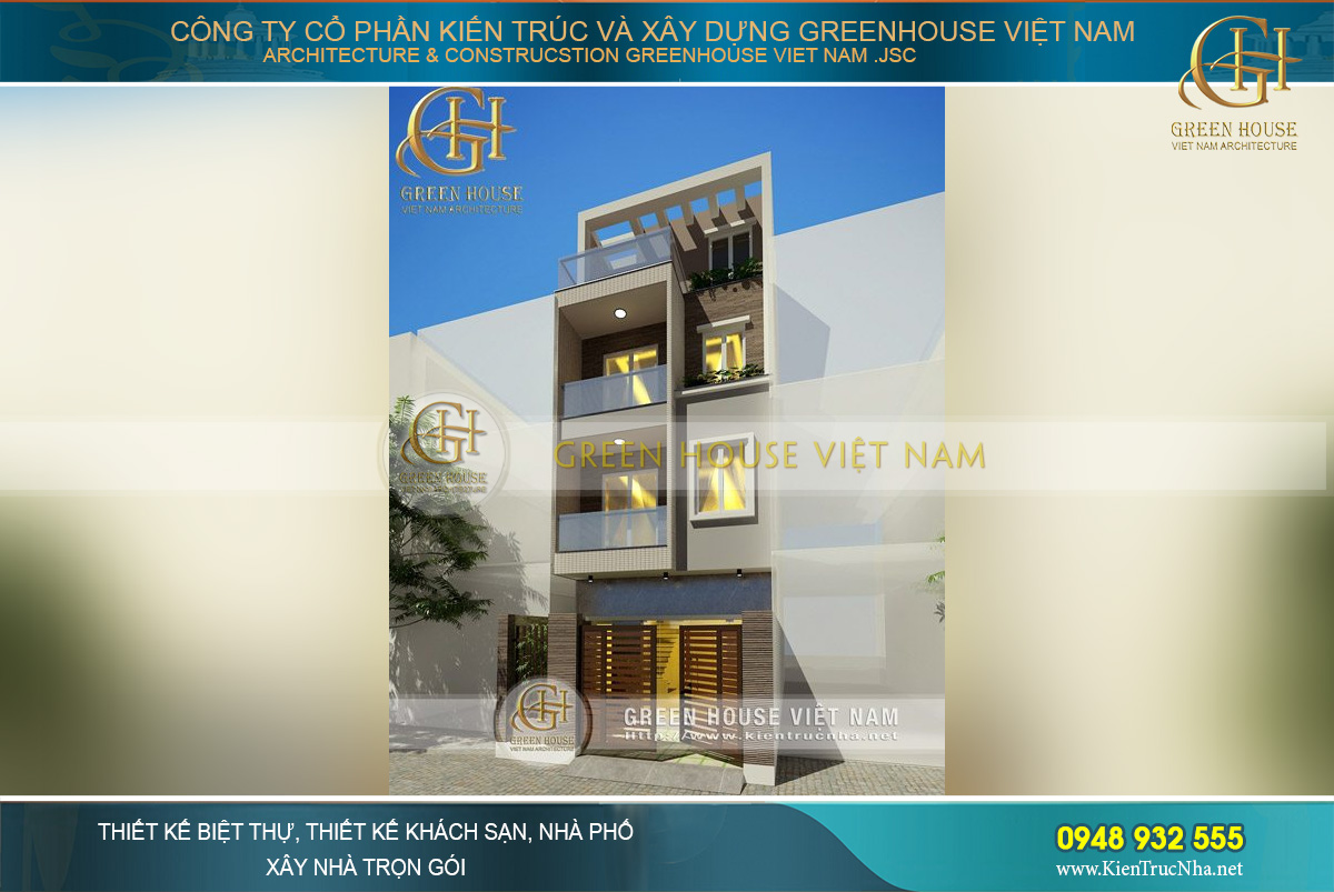 Không gian thời thượng và độc đáo trong kiến trúc nhà lô phố 4 tầng hiện đại