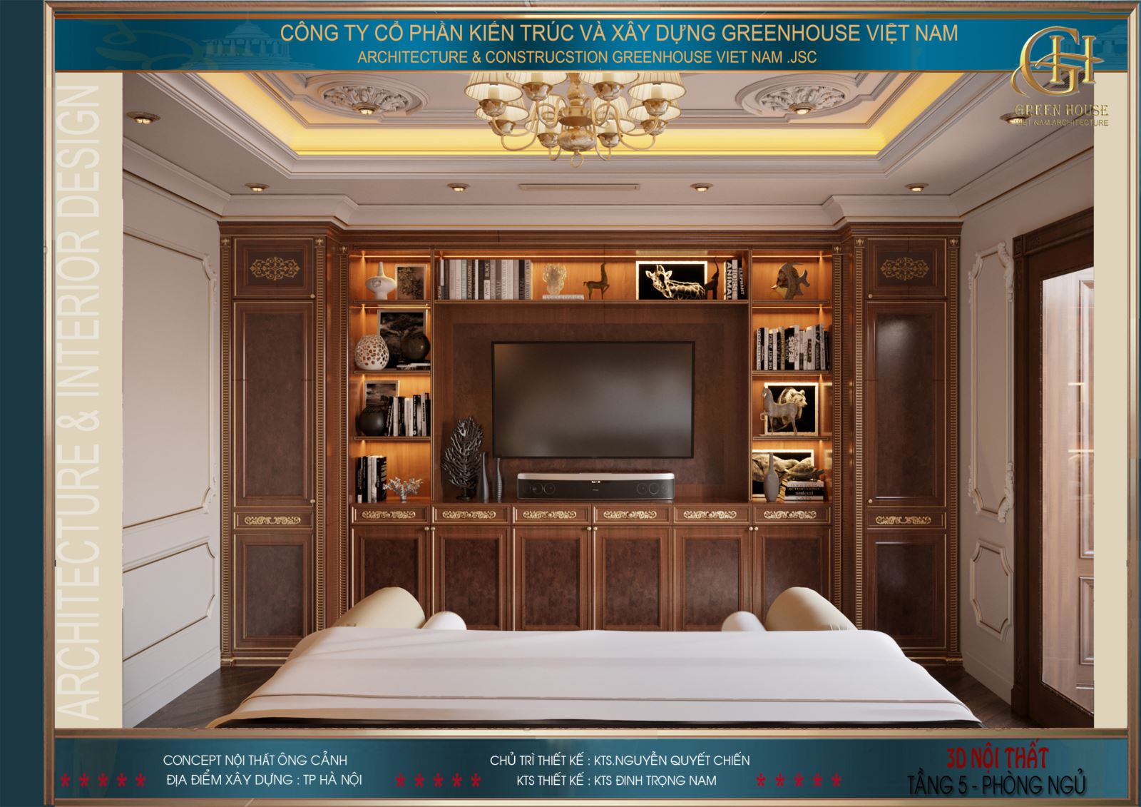 Thiết kế phòng ngủ cầu kỳ, tinh mỹ đến từng chi tiết