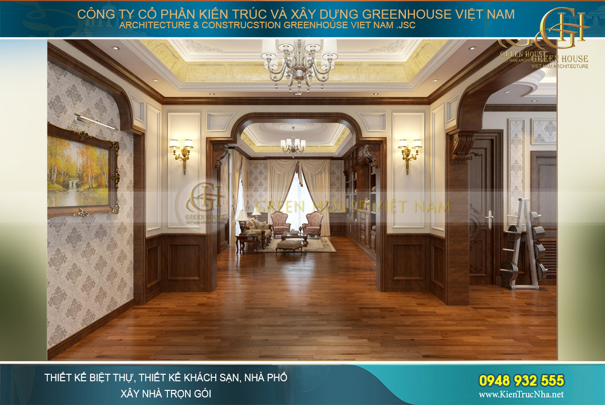 Thiết kế sảnh và hành lang tầng 4