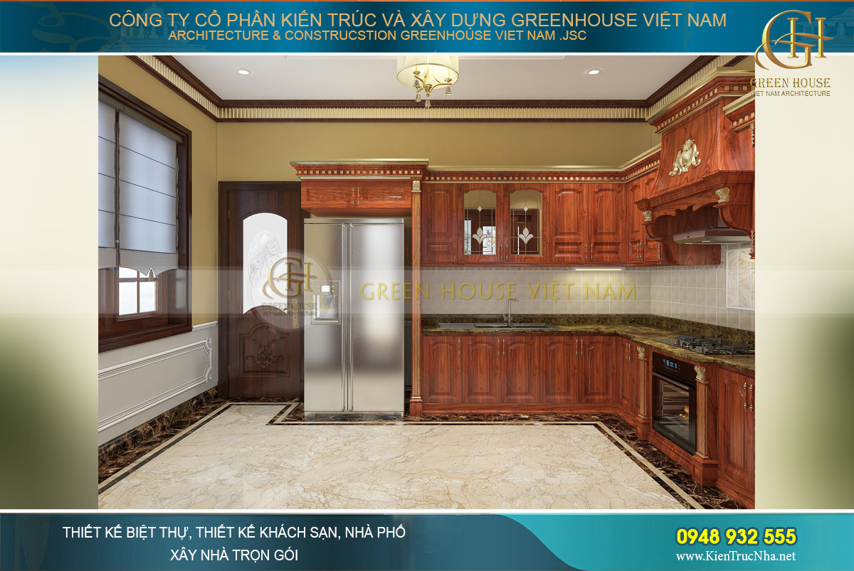 Các đồ nội thất trong bếp được lựa chọn và đo đạc để đảm bảo sự vừa khít, gọn gàng nhất