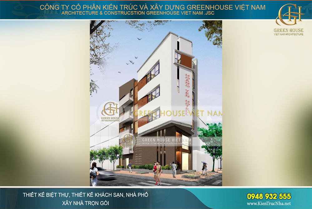 Thiết kế khang trang và bề thế của ngôi nhà kết hợp kinh doanh nhà nghỉ