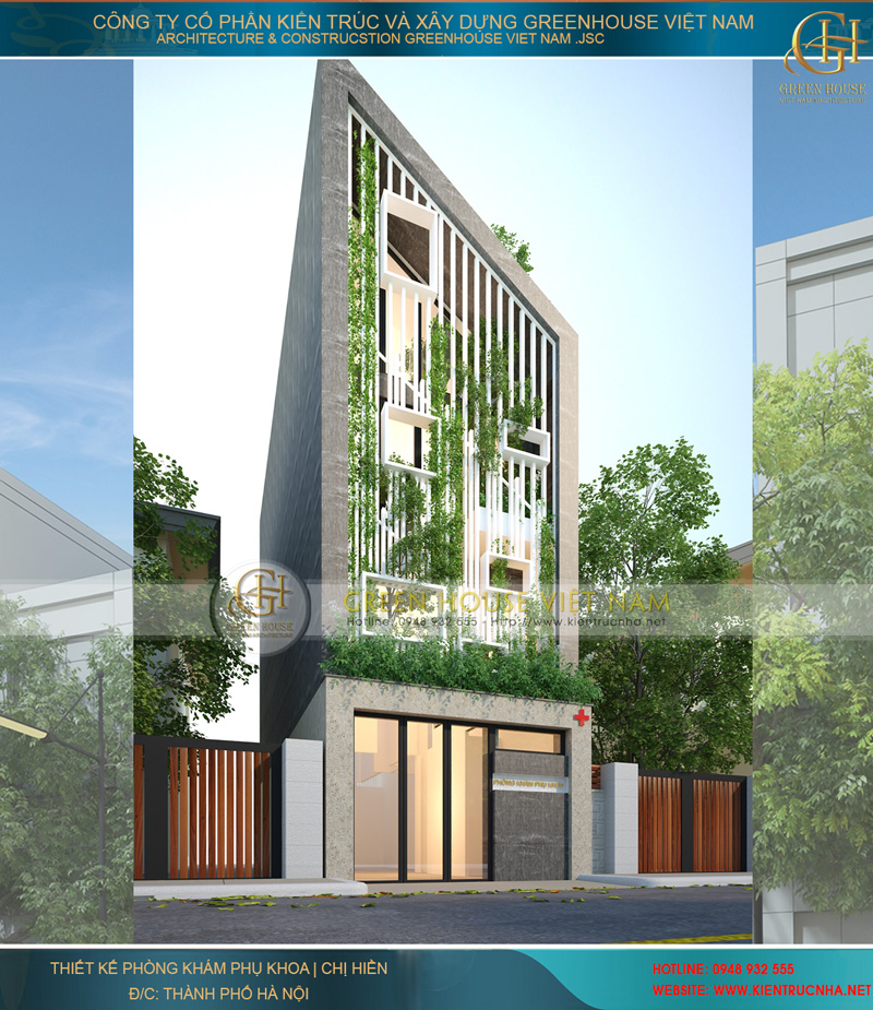 Kiến trúc độc đáo và đẹp mắt của phòng khám trên không gian nhà ống hiện đại