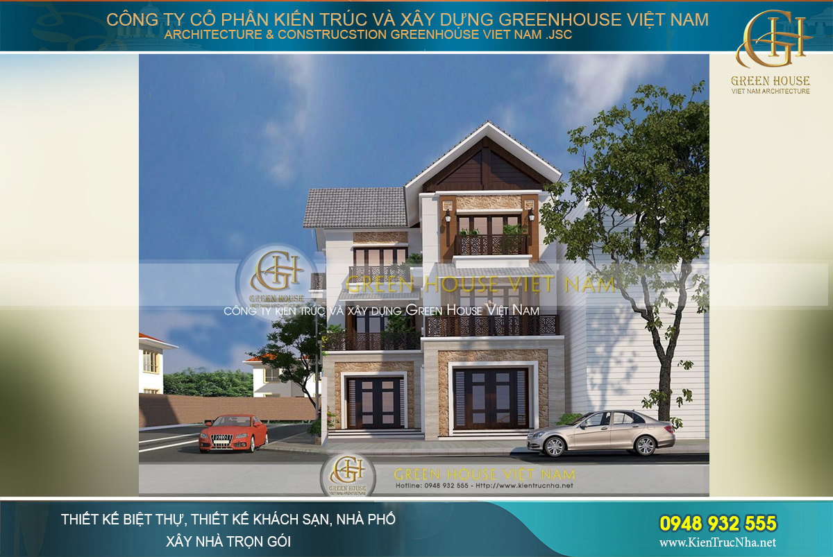 Biệt thự mái thái quen thuộc, tinh tế được yêu thích - Green House Việt Nam