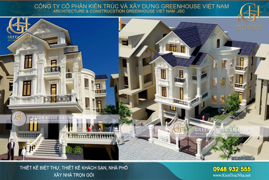 Ấn tượng với biệt thự cổ điển Pháp 4 tầng tại Hà Nội