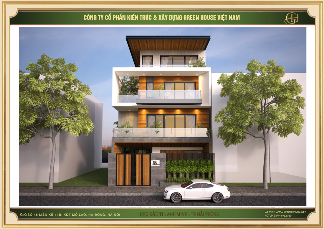Mới lạ với thiết kế biệt thự 4 tầng trẻ trung- Green House Việt Nam