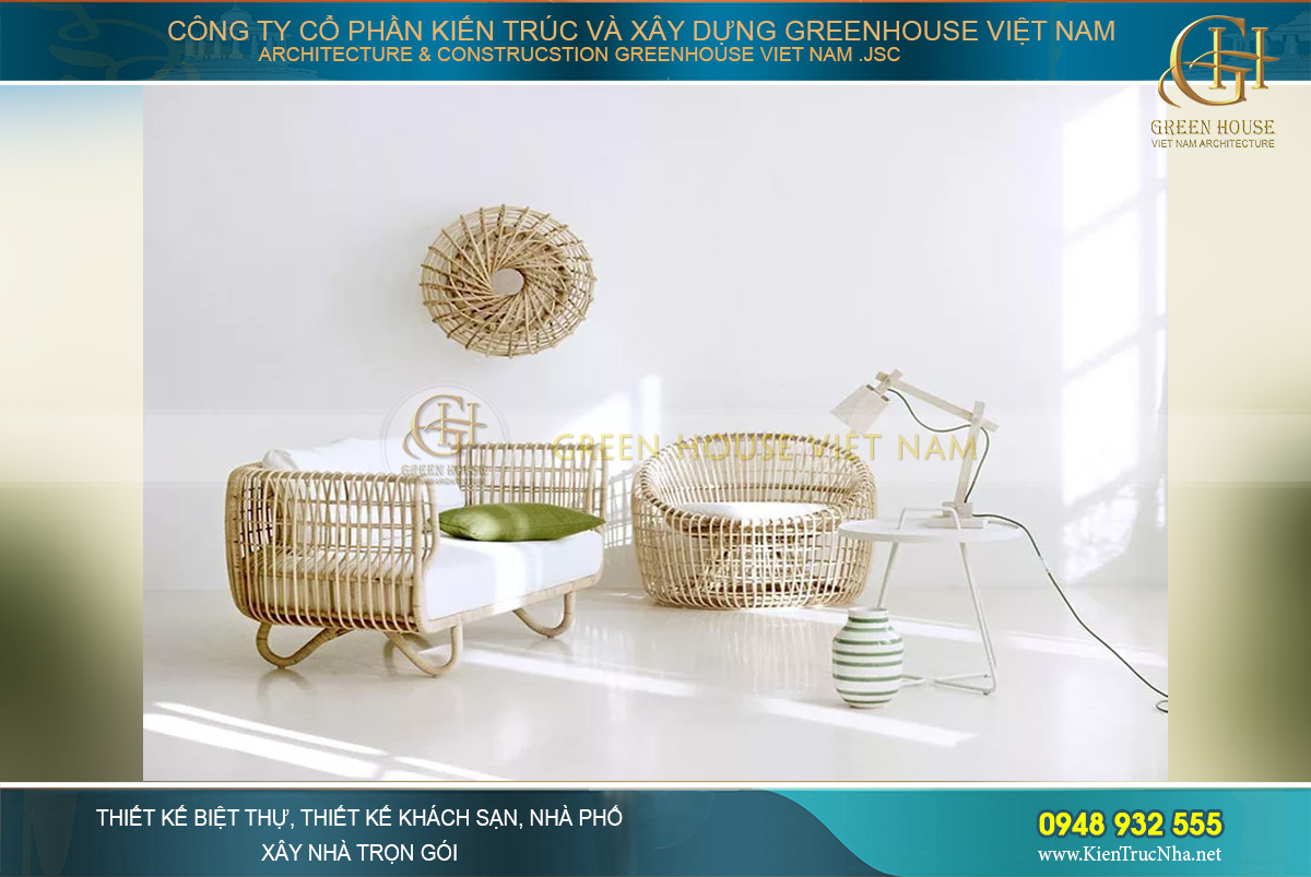 Lựa chọn các vật liệu tre, nứa để mang đến không gian thân thiện với môi trường