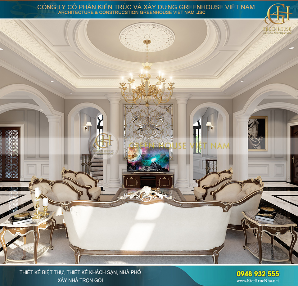 Một góc nhìn tại khu vực phòng đại sảnh dành riêng cho khách khi đến thăm nhà