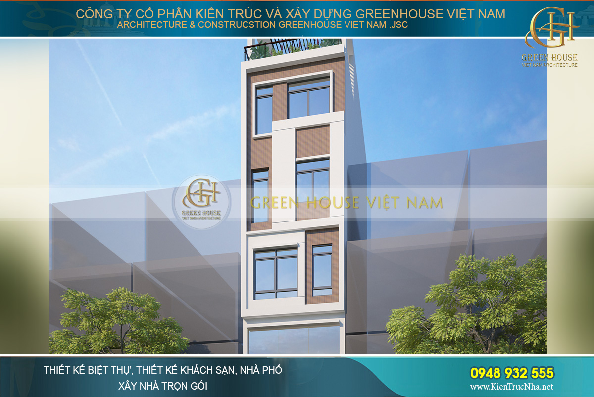 Thiết kế nhà phố hiện đại với những mảng màu, hình khối sắc nét và thú vị