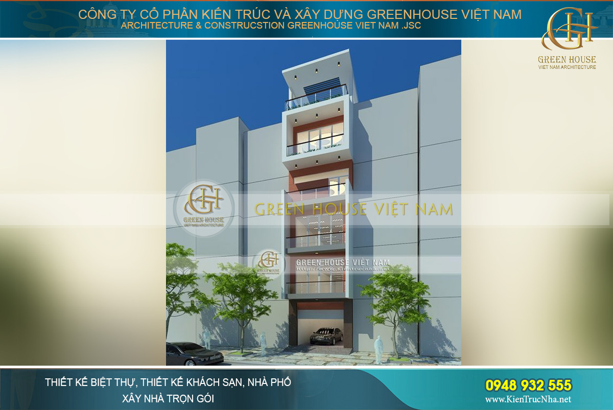 Không gian kiến trúc hiện đại, thiết kế đảm bảo tính thẩm mỹ đẹp mắt của ngôi nhà ống kết hợp kinh doanh