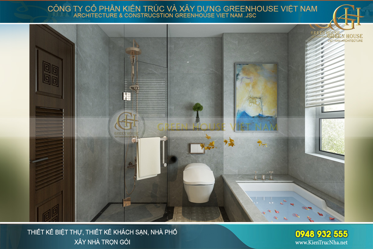 Bồn vệ sinh cũng được lựa chọn với thiết kế mới lạ, độc đáo vô cùng