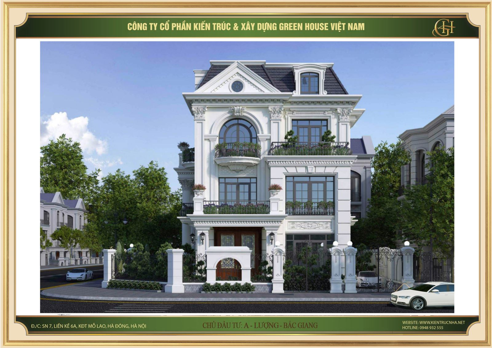 Không gian biệt thự kiểu Pháp, hiện đại thường rất lớn kết hợp màu sắc trang nhã