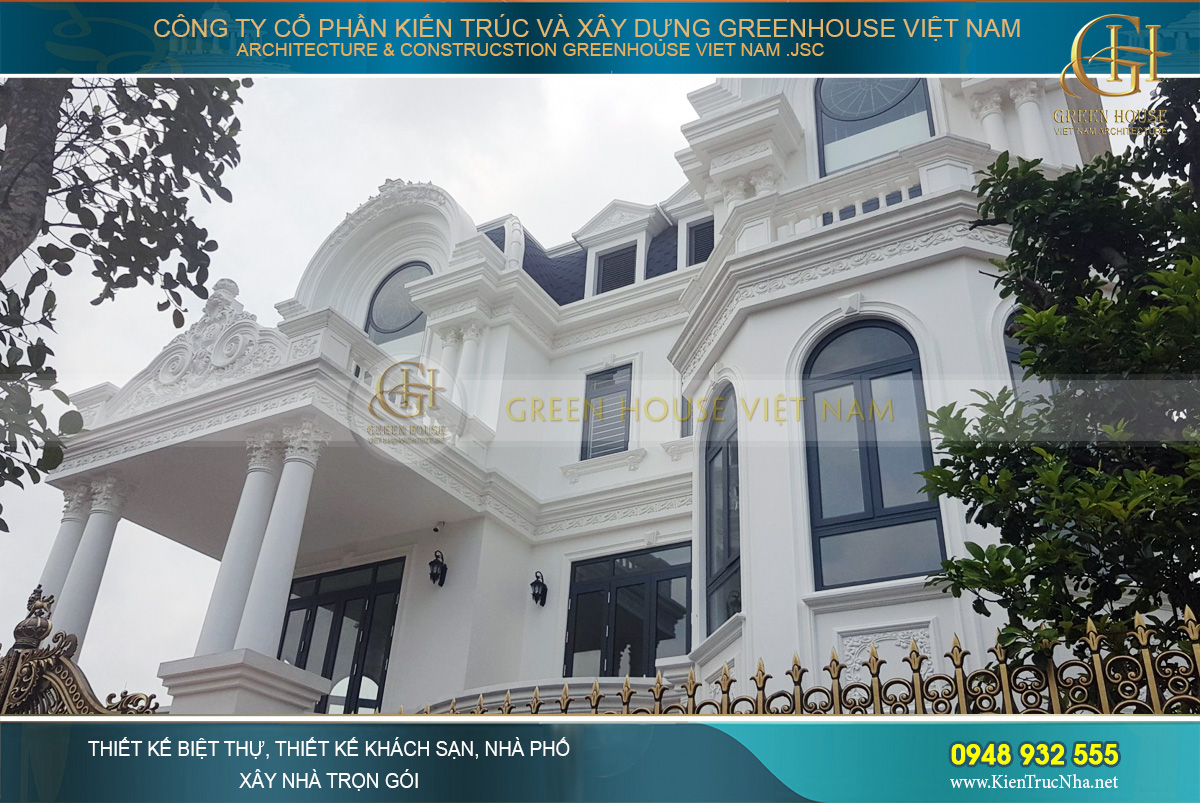 thi công thực tế biệt thự tân cổ điển 3 tầng hà nội