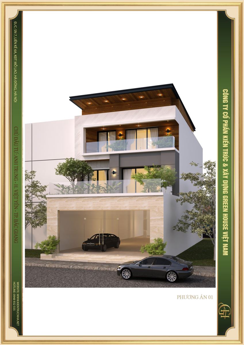 Vẻ đẹp hiện đại và sự cuốn hút ấn tượng trong không gian kiến trúc mặt tiền biệt thự hiện đại 3 tầng