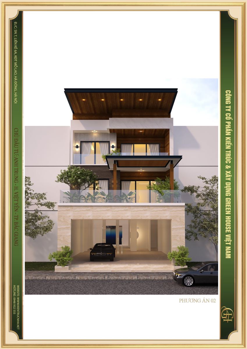 Đường nét thiết kế kiến trúc vuông vắn, thể hiện hoàn chỉnh phong cách kiến trúc hiện đại