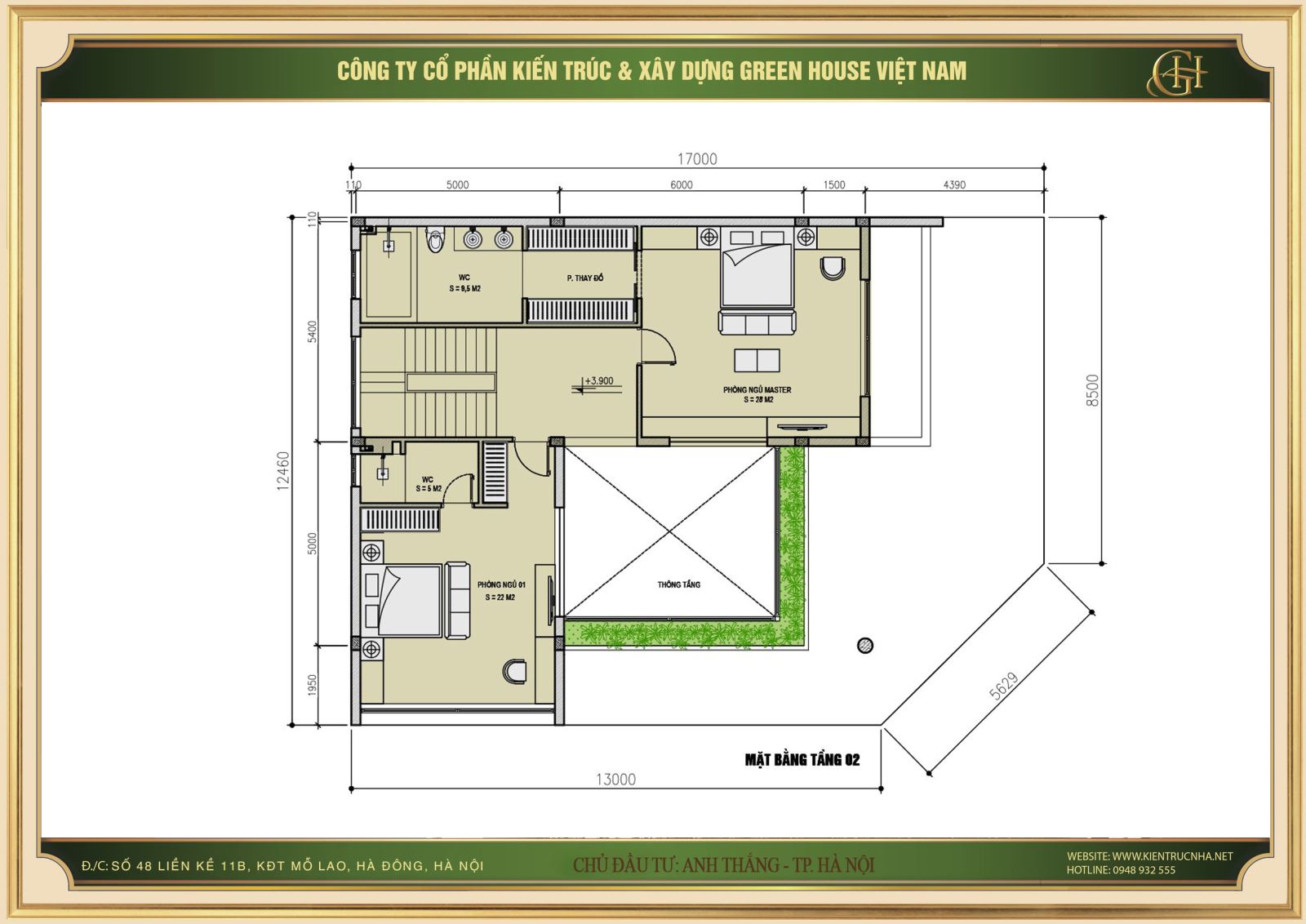 Bố trí mặt bằng công năng tầng 2 của biệt thự hiện đại 3 tầng