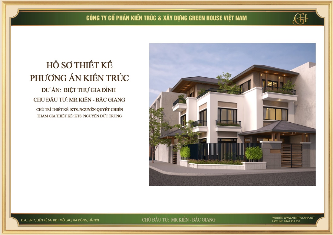 Mẫu thiết kế biệt thự hiện đại độc đáo 3 tầng tại Bắc Giang