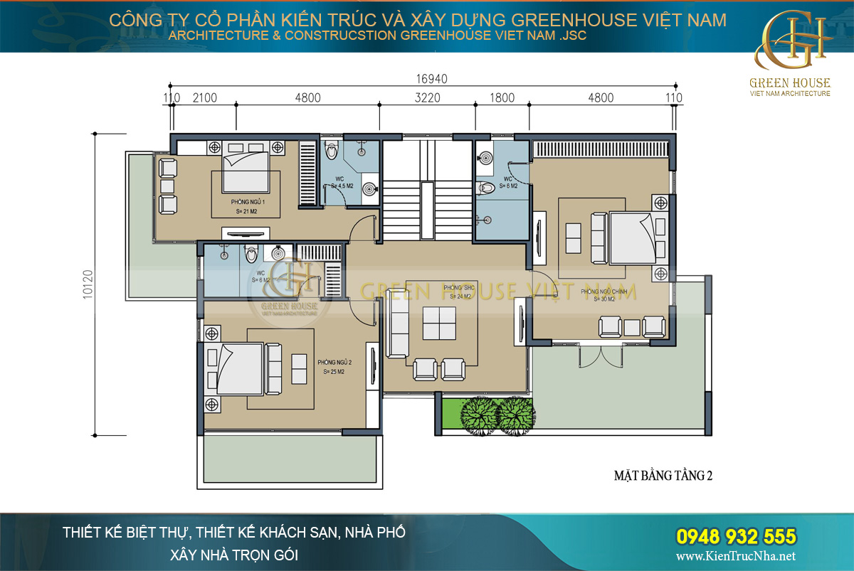 thiết kế biệt thự sân vườn hiện đại tại bắc giang