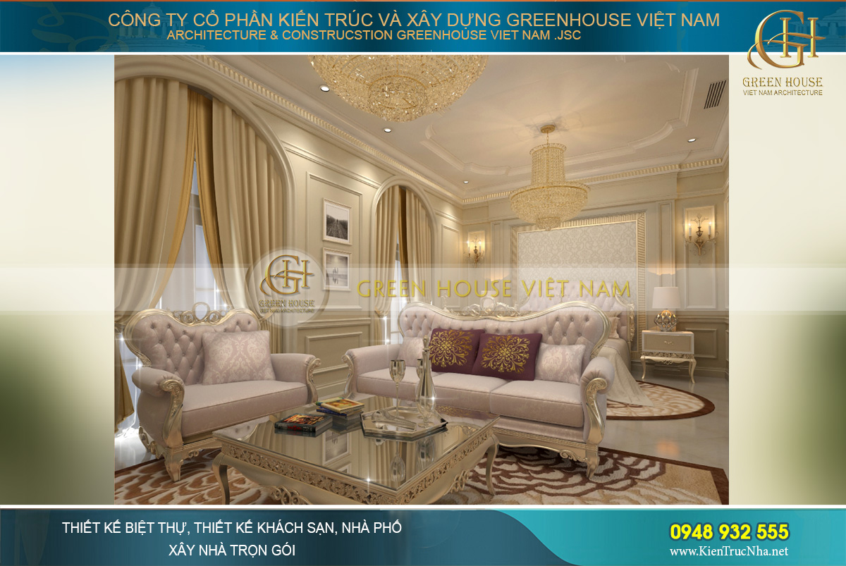 thiết kế biệt thự tân cổ điển Rạng Đông