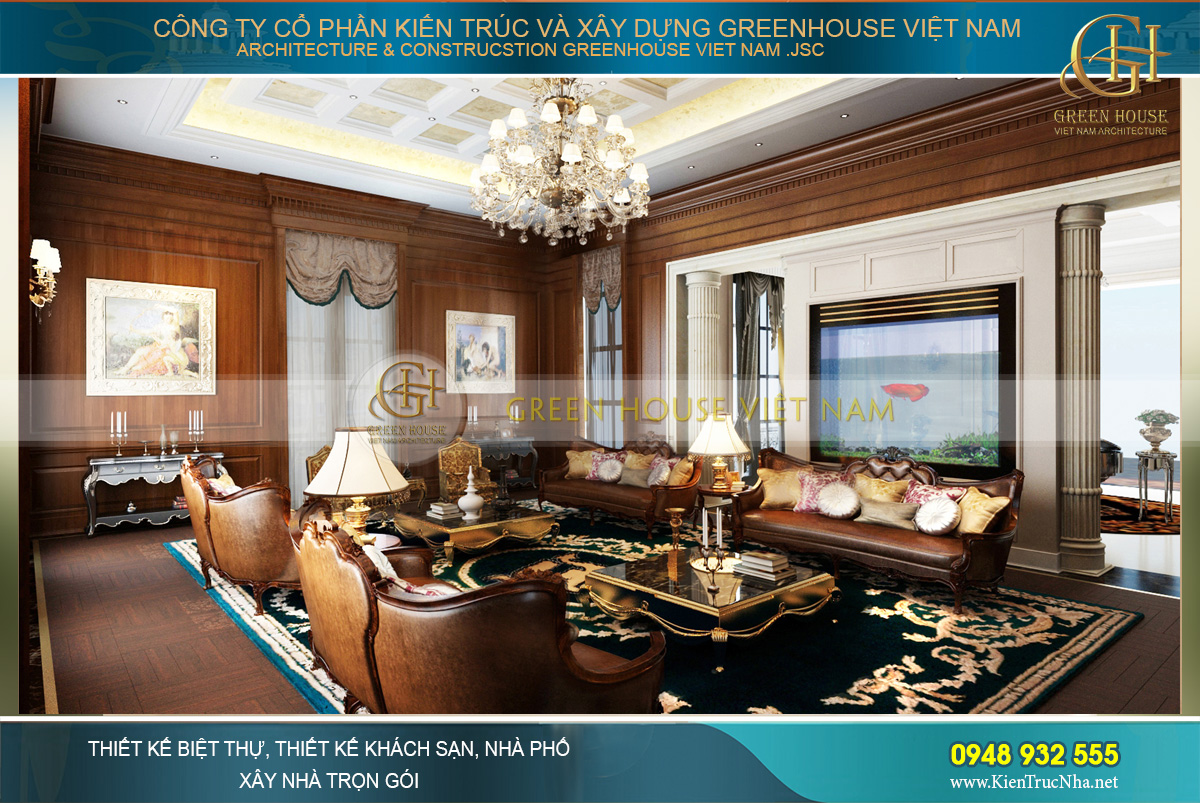 thiết kế biệt thự tân cổ điển Rạng Đông