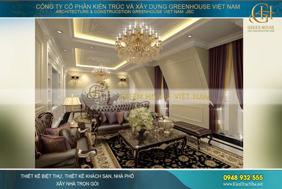 thiết kế biệt thự tân cổ điển Rạng Đông