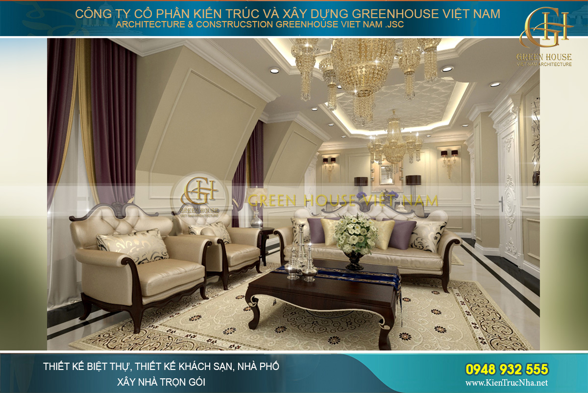 thiết kế biệt thự tân cổ điển Rạng Đông