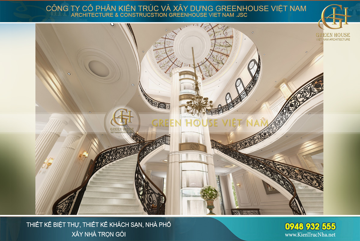 thiết kế biệt thự tân cổ điển Rạng Đông