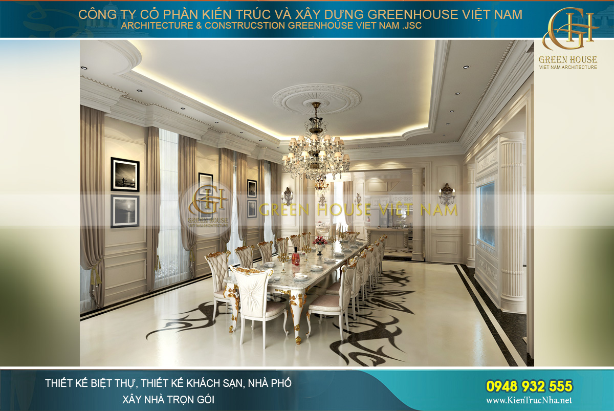 thiết kế biệt thự tân cổ điển Rạng Đông