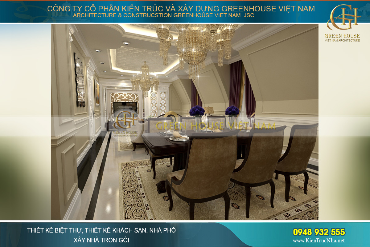 thiết kế biệt thự tân cổ điển Rạng Đông