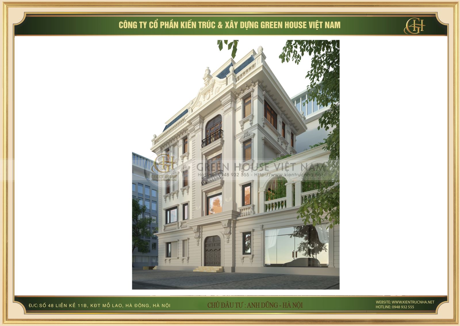 Kiến trúc nhà kiểu Pháp mang tới một tổng thể vững chãi và đồ sộ